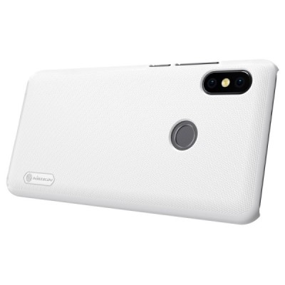Xiaomi Redmi Note 5 2018 (Redmi Note 5 Pro) Nillkin Frosted Shield baltas plastikinis dėklas + apsauginė ekrano plėvelė / Prieda