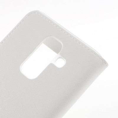 Samsung Galaxy A6 2018 (A600F) atverčiamas baltas dėklas su langeliu / Priedai.lt