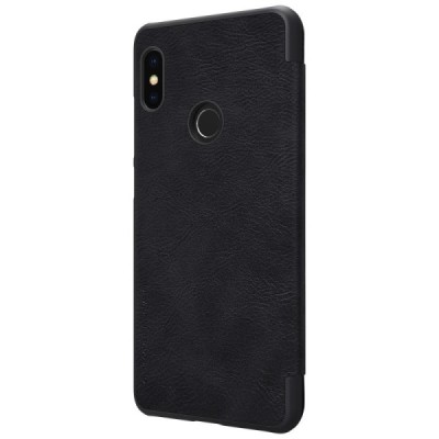 Prabangus „Nillkin“ Qin serijos juodas odinis atverčiamas Xiaomi Redmi Note 5 2018 (Redmi Note 5 Pro) dėklas - knygutė / Priedai