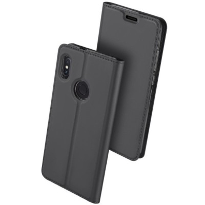 „Dux Ducis“ Skin serijos Xiaomi Redmi Note 5 2018 (Redmi Note 5 Pro) juodas odinis atverčiamas dėklas / Priedai.lt