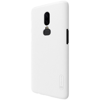 Nillkin Frosted Shield OnePlus 6 (Six) baltas plastikinis dėklas / Priedai.lt
