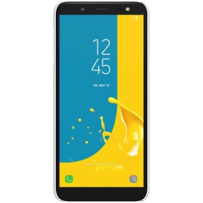 Samsung Galaxy J6 2018 (J600) Nillkin Frosted Shield baltas plastikinis dėklas + apsauginė ekrano plėvelė / Priedai.lt