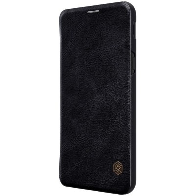 Prabangus „Nillkin“ Qin serijos juodas odinis atverčiamas Samsung Galaxy J6 2018 (J600) dėklas / Priedai.lt