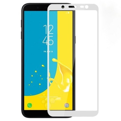 Samsung Galaxy J6 2018 (J600) „3D Rewan“ 9H Tempered Glass sustiprintos apsaugos baltas pilnai dengiantis apsauginis ekrano stik
