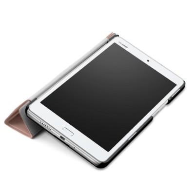 Huawei MediaPad M3 Lite 8.0 atverčiamas rožinės spalvos odinis dėklas - knygutė / Priedai.lt