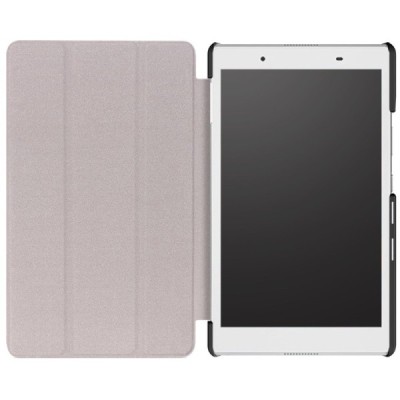 Lenovo Tab4 8.0 (TB-8504F) atverčiamas juodas odinis dėklas (sulankstomas) / Priedai.lt