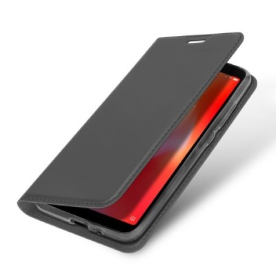 „Dux Ducis“ Skin serijos Xiaomi Redmi 6 juodas odinis atverčiamas dėklas / Priedai.lt