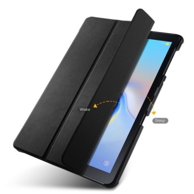 Samsung Galaxy Tab A 10.5 2018 (T590, T595) atverčiamas juodas odinis dėklas - knygutė / Priedai.lt