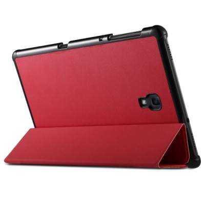 Samsung Galaxy Tab A 10.5 2018 (T590, T595) atverčiamas raudonas odinis dėklas - knygutė / Priedai.lt