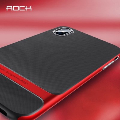 „Rock“ Royce sustiprintos apsaugos Apple iPhone Xs Max raudonas kieto silikono (TPU) ir plastiko dėklas / Priedai.lt