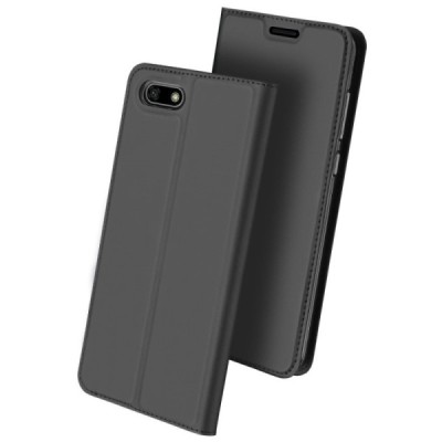 „Dux Ducis“ Skin serijos Huawei Y5 2018 (Honor 7S) juodas odinis atverčiamas dėklas / Priedai.lt