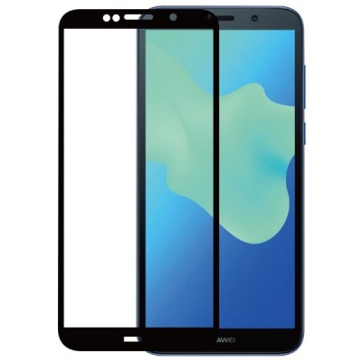 Huawei Y5 2018 (Y5 Prime 2018) „Mocolo“ 9H Tempered Glass sustiprintos apsaugos juodas pilnai dengiantis apsauginis ekrano stikl