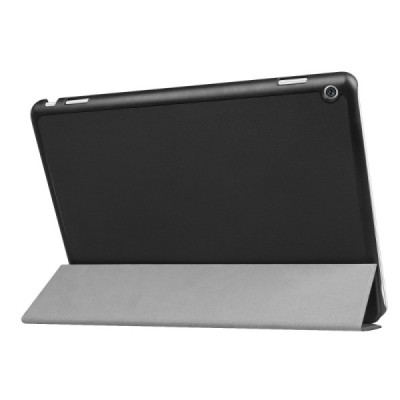 Huawei MediaPad M3 Lite 10.1 atverčiamas juodas odinis dėklas - knygutė / Priedai.lt
