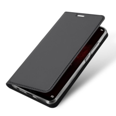 „Dux Ducis“ Skin serijos Huawei Honor Play juodas odinis atverčiamas dėklas / Priedai.lt