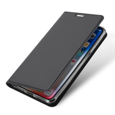 „Dux Ducis“ Skin serijos Apple iPhone Xs Max juodas odinis atverčiamas dėklas / Priedai.lt