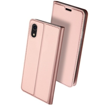 „Dux Ducis“ Skin serijos Apple iPhone Xr rožinis odinis atverčiamas dėklas / Priedai.lt