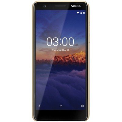 Nokia 3.1 (2018) Frosted Shield auksinis plastikinis dėklas + apsauginė ekrano plėvelė / Priedai.lt