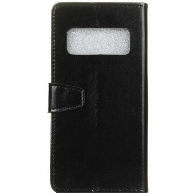 Samsung Galaxy Note 8 (N950F) atverčiamas juodas odinis dėklas - piniginė / Priedai.lt