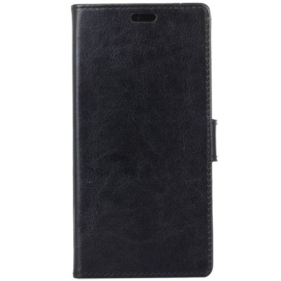 Asus Zenfone Max Pro (ZB601KL) atverčiamas juodas odinis dėklas - piniginė / Priedai.lt