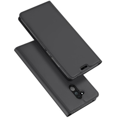 „Dux Ducis“ Skin serijos Huawei Mate 20 Lite juodas odinis atverčiamas dėklas / Priedai.lt