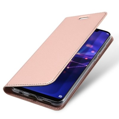 „Dux Ducis“ Skin serijos Huawei Mate 20 Lite rožinis odinis atverčiamas dėklas / Priedai.lt