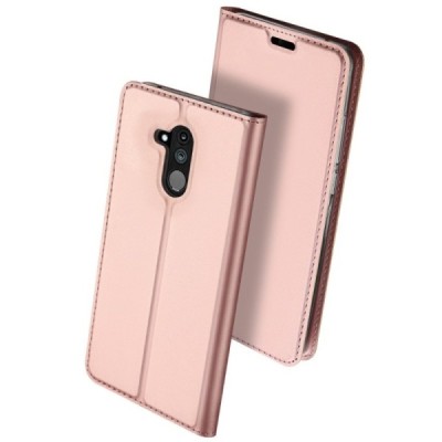 „Dux Ducis“ Skin serijos Huawei Mate 20 Lite rožinis odinis atverčiamas dėklas / Priedai.lt