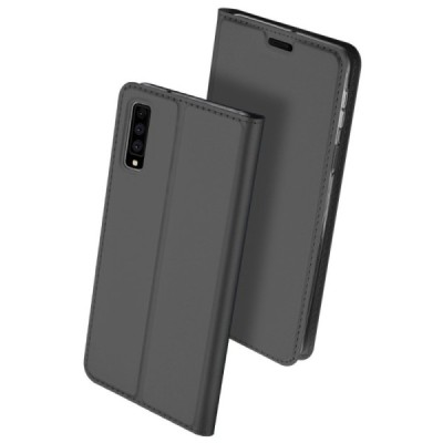 „Dux Ducis“ Skin serijos Samsung Galaxy A7 (2018) juodas odinis atverčiamas dėklas / Priedai.lt