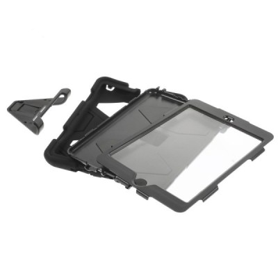 Apple iPad Mini 1 / 2 / 3 / 4 sustiprintos apsaugos dėklas - juodas - nugarėlė | Priedai.lt