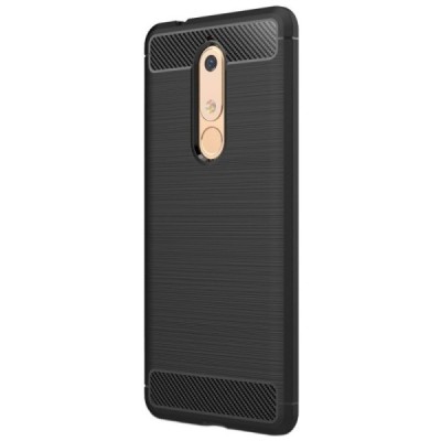 Nokia 5.1 (2018)„Carbon“ kieto silikono TPU juodas dėklas - nugarėlė / Priedai.lt