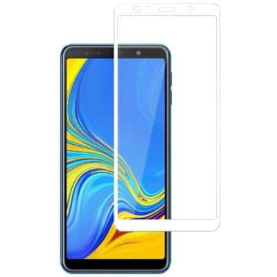 Samsung Galaxy A7 (2018) „Mocolo“ 9H Tempered Glass sustiprintos apsaugos baltas pilnai dengiantis apsauginis ekrano stiklas 0,2