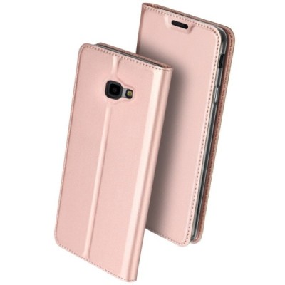 „Dux Ducis“ Skin serijos Samsung Galaxy J4+ rožinis odinis atverčiamas dėklas / Priedai.lt