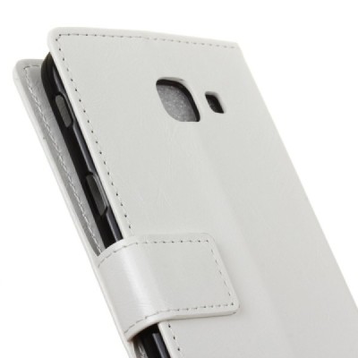 Samsung Galaxy J4+ atverčiamas baltas odinis dėklas - piniginė / Priedai.lt