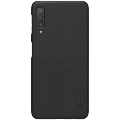 Samsung Galaxy A7 2018 Nillkin Frosted Shield juodas plastikinis dėklas / Priedai.lt
