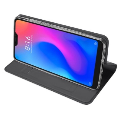 „Dux Ducis“ Skin serijos Xiaomi Redmi 6 Pro (Mi A2 Lite) juodas odinis atverčiamas dėklas / Priedai.lt