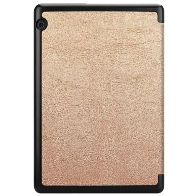 Huawei MediaPad T5 10 atverčiamas auksinis odinis dėklas - knygutė / Priedai.lt