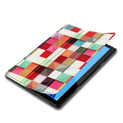 Huawei MediaPad T5 10 atverčiamas spalvotas „Cubes“ dėklas - knygutė / Priedai.lt