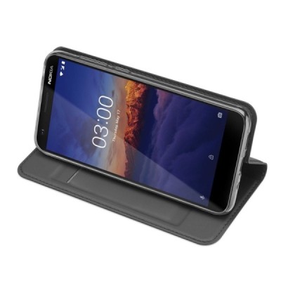 „Dux Ducis“ Skin serijos Nokia 3.1 (2018) juodas odinis atverčiamas dėklas / Priedai.lt