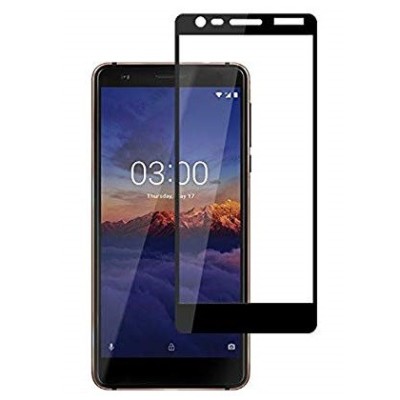 Nokia 3.1 (2018) „Imak“ 9H Tempered Glass sustiprintos apsaugos juodas pilnai dengiantis apsauginis ekrano stiklas 0,2 mm / Prie