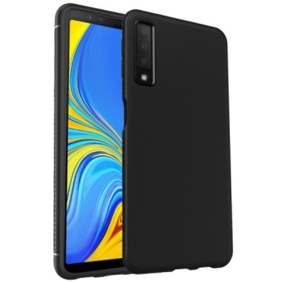 Samsung Galaxy A7 (2018) „Lenuo“ kieto silikono TPU juodas dėklas - nugarėlė / Priedai.lt