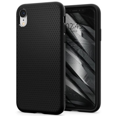 „Spigen“ Liquid Air Apple iPhone Xr juodas kieto silikono dėklas / Priedai.lt