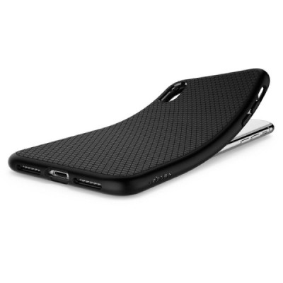 „Spigen“ Liquid Air Apple iPhone Xr juodas kieto silikono dėklas / Priedai.lt