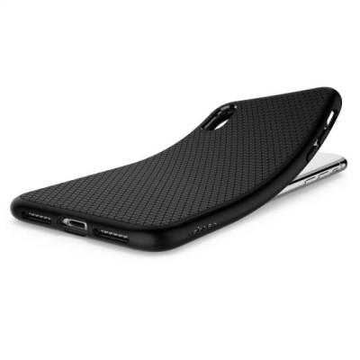 „Spigen“ Liquid Air Apple iPhone Xs Max juodas kieto silikono dėklas / Priedai.lt