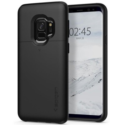„Spigen“ Slim Armor CS Samsung Galaxy S9 (G960) juodas kieto silikono dėklas / Priedai.lt