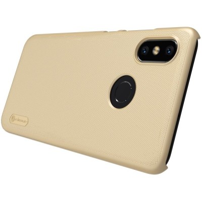 Xiaomi Mi 8 Nillkin Frosted Shield auksinis plastikinis dėklas / Priedai.lt