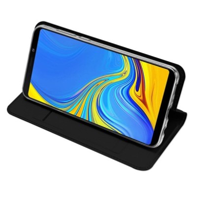 „Dux Ducis“ Skin serijos Samsung Galaxy A9 2018 (A9 Star Pro) juodas odinis atverčiamas dėklas / Priedai.lt