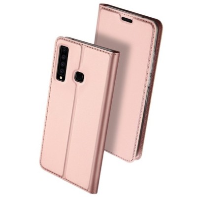 „Dux Ducis“ Skin serijos Samsung Galaxy A9 2018 (A9 Star Pro) rožinis odinis atverčiamas dėklas / Priedai.lt