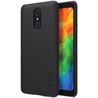 LG Q7 Nillkin Frosted Shield juodas plastikinis dėklas / Priedai.lt