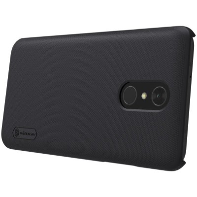 LG Q7 Nillkin Frosted Shield juodas plastikinis dėklas / Priedai.lt