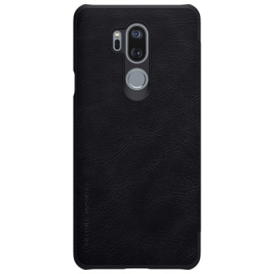 Prabangus „Nillkin“ Qin serijos juodas odinis atverčiamas LG G7 ThinQ dėklas / Priedai.lt