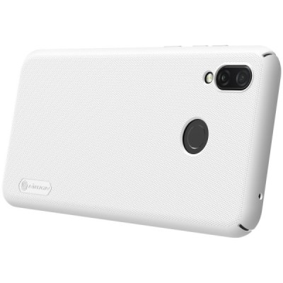 Huawei Honor Play Nillkin Frosted Shield baltas plastikinis dėklas + apsauginė ekrano plėvelė / Priedai.lt